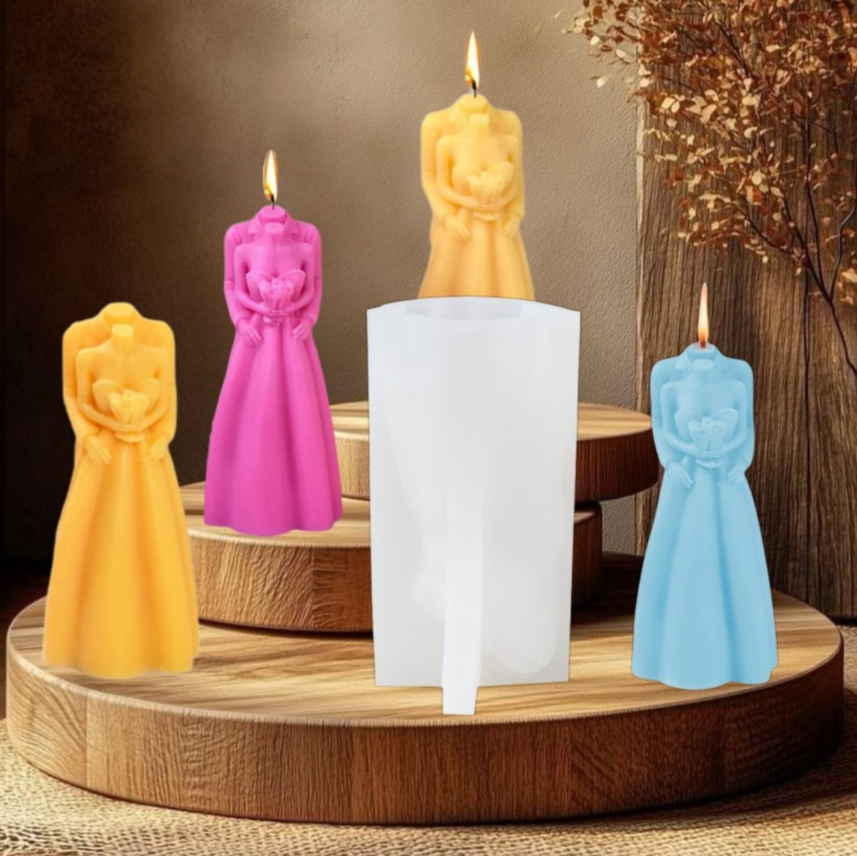 Lyba Moulds Bride & Groom Couple Candle Silicone Mould - Bakeware India