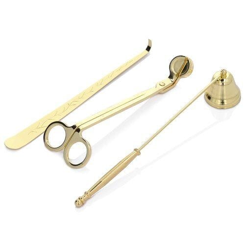 Lyba Moulds Candle Accessory Set ( Gold ) - Candle Wick Trimmer, Candle Snuffer, and Candle Wick Dipper Tools, 3pcs set - Bakeware India