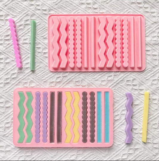 Lyba Moulds Chocolate Gummies Strip Candle Silicone Mould,12 Cavity - Bakeware India