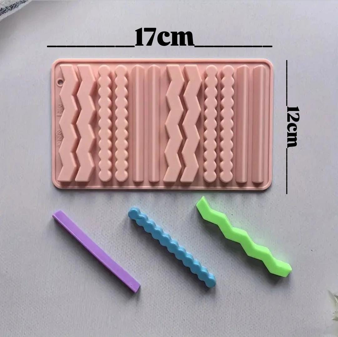 Lyba Moulds Chocolate Gummies Strip Candle Silicone Mould,12 Cavity - Bakeware India