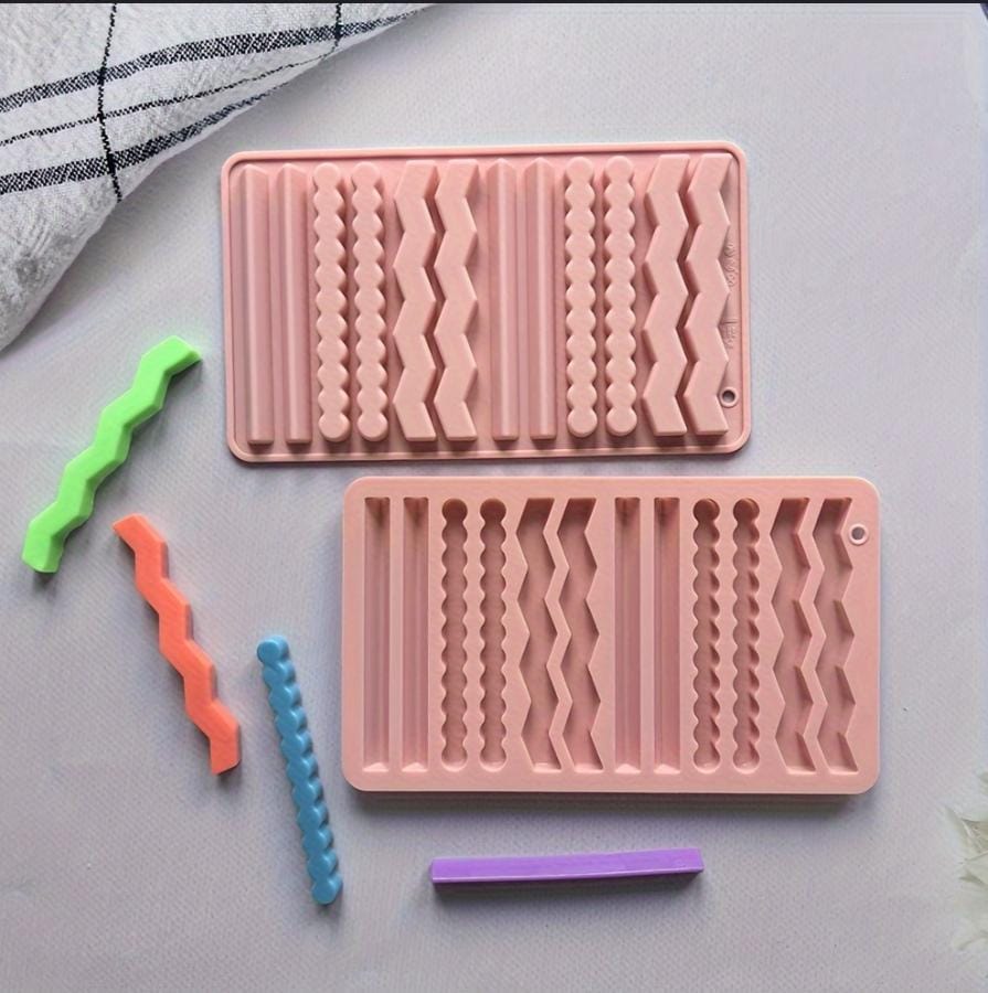 Lyba Moulds Chocolate Gummies Strip Candle Silicone Mould,12 Cavity - Bakeware India