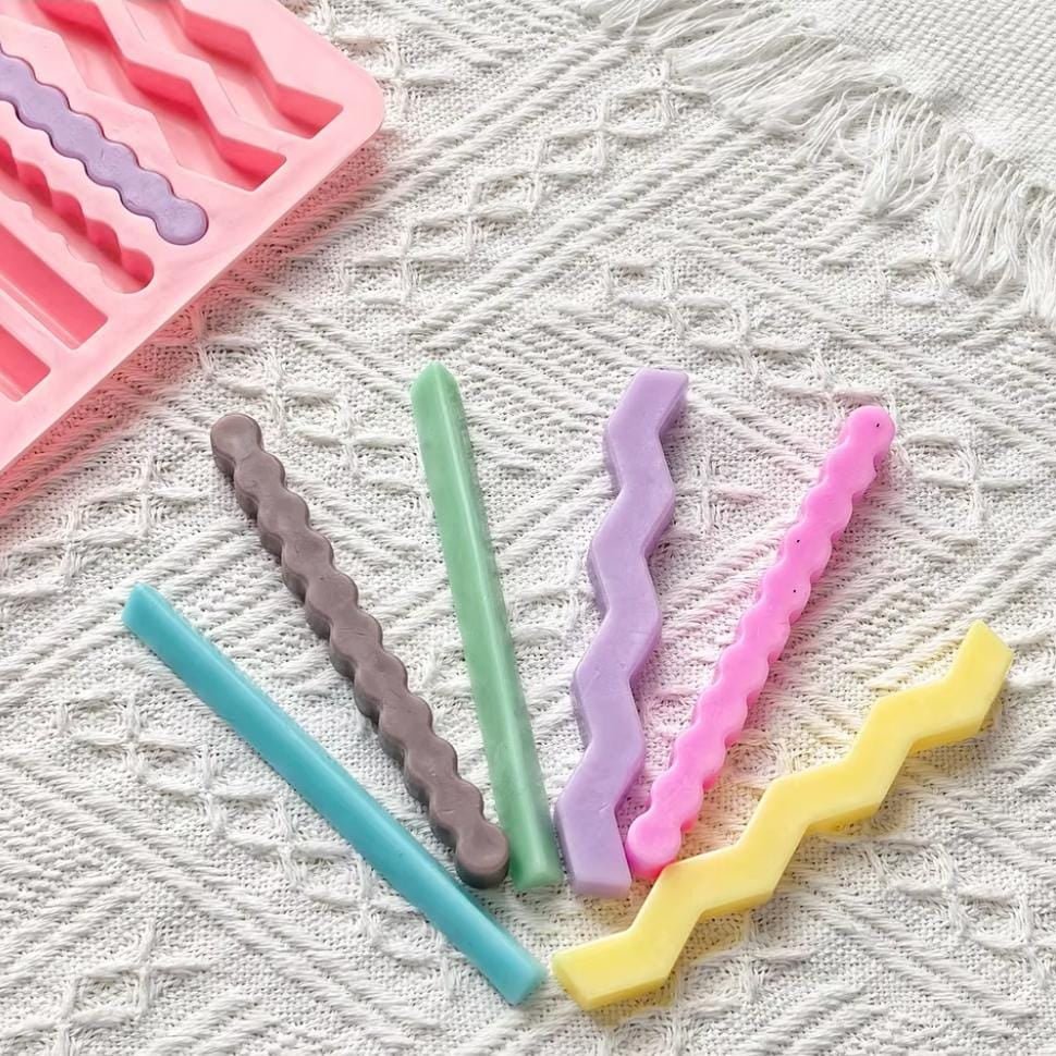 Lyba Moulds Chocolate Gummies Strip Candle Silicone Mould,12 Cavity - Bakeware India