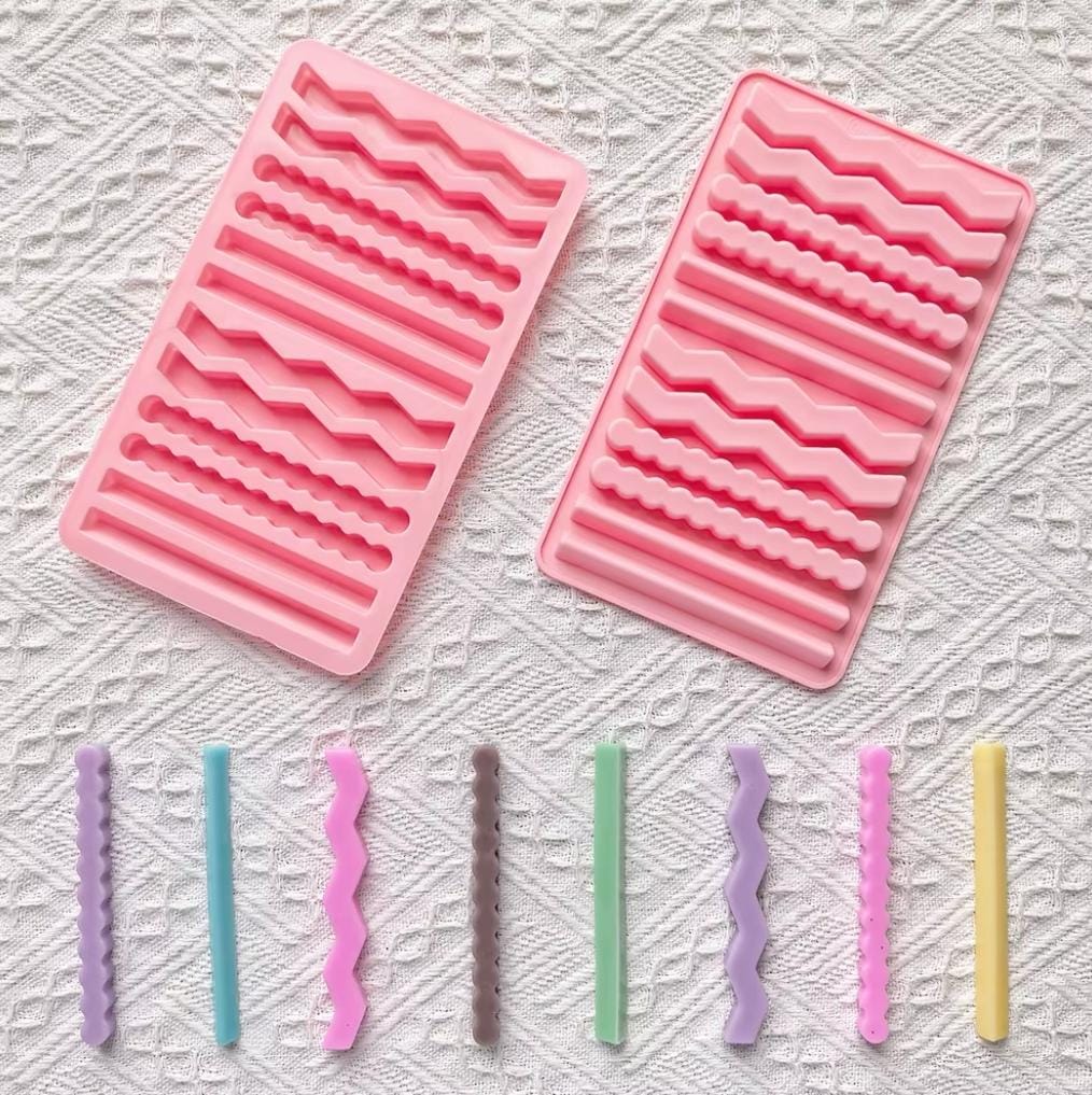 Lyba Moulds Chocolate Gummies Strip Candle Silicone Mould,12 Cavity - Bakeware India