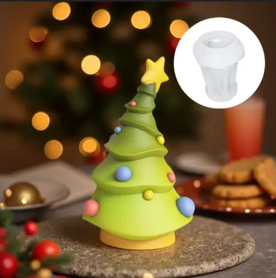 Lyba Moulds Christmas Star Tree Chocolate Candle Silicone Mould - Bakeware India