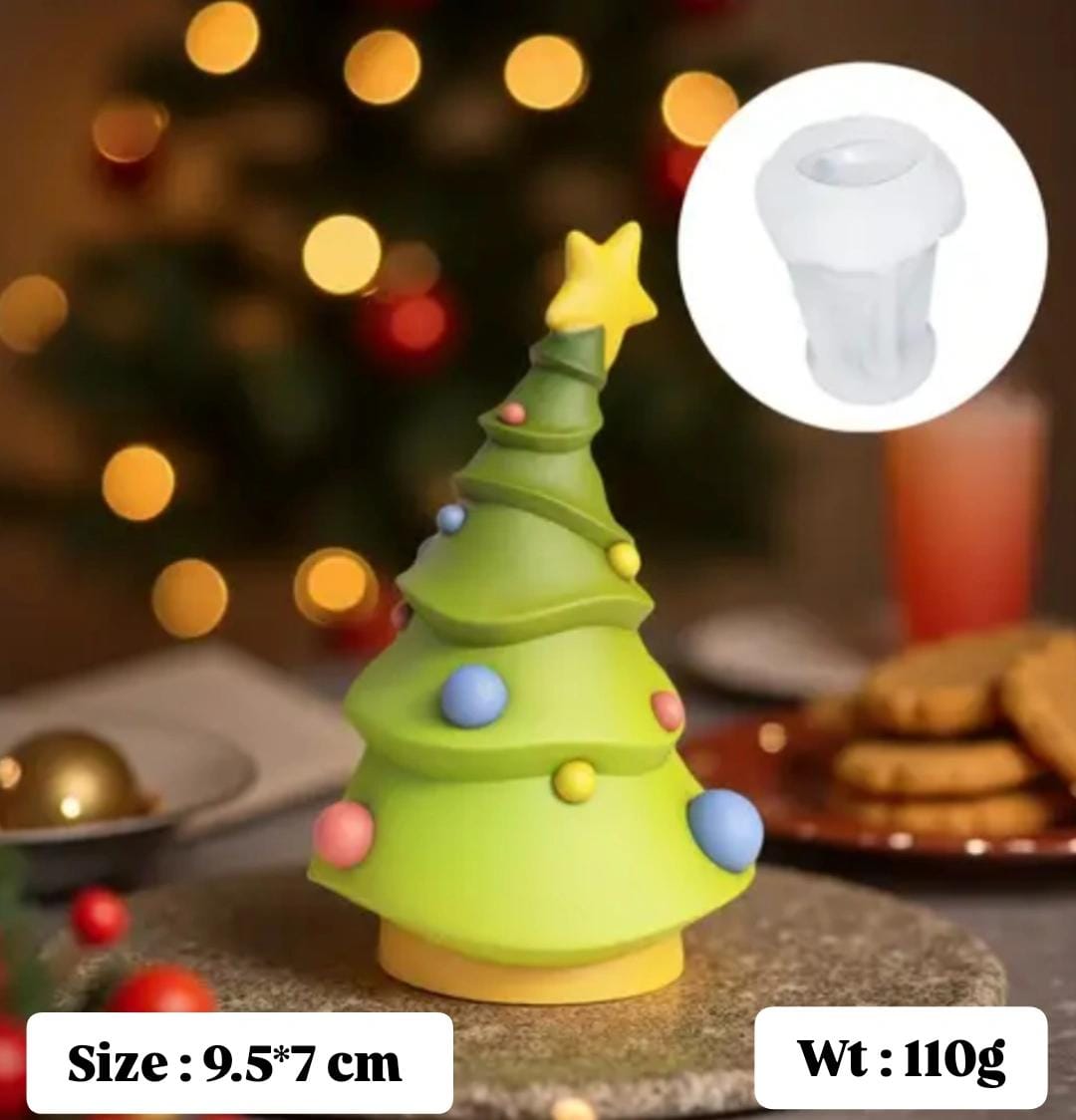 Lyba Moulds Christmas Star Tree Chocolate Candle Silicone Mould - Bakeware India
