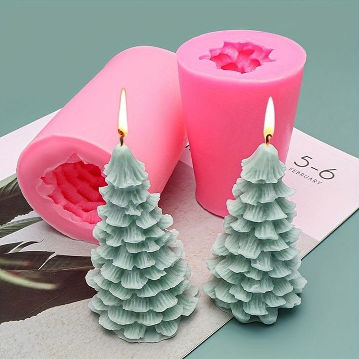 Lyba Moulds Christmas Tree Chocolate Candle Silicone Mould - Bakeware India