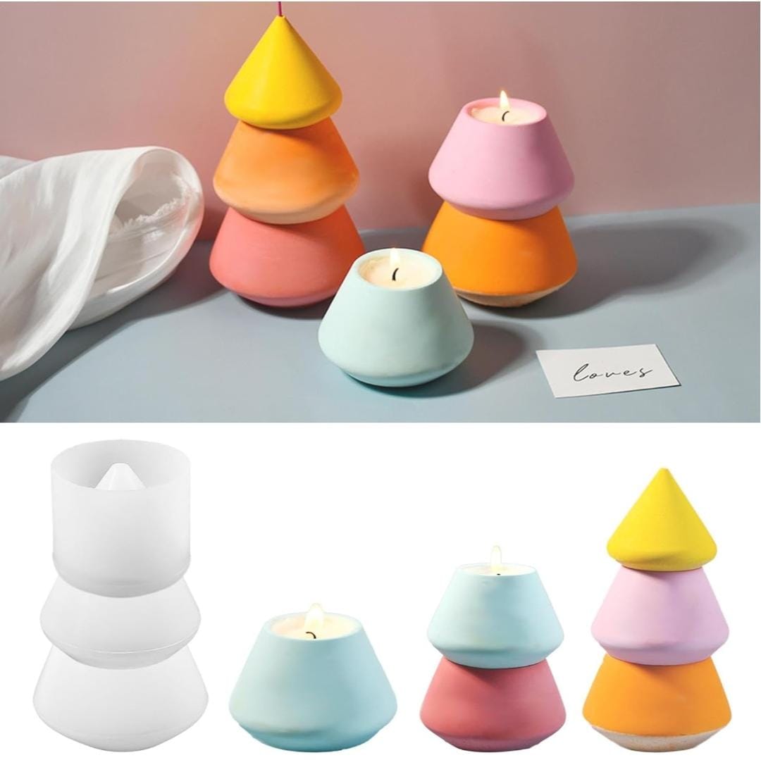 Lyba Moulds Christmas Tree Split Candle Cup Silicone Mould - Bakeware India