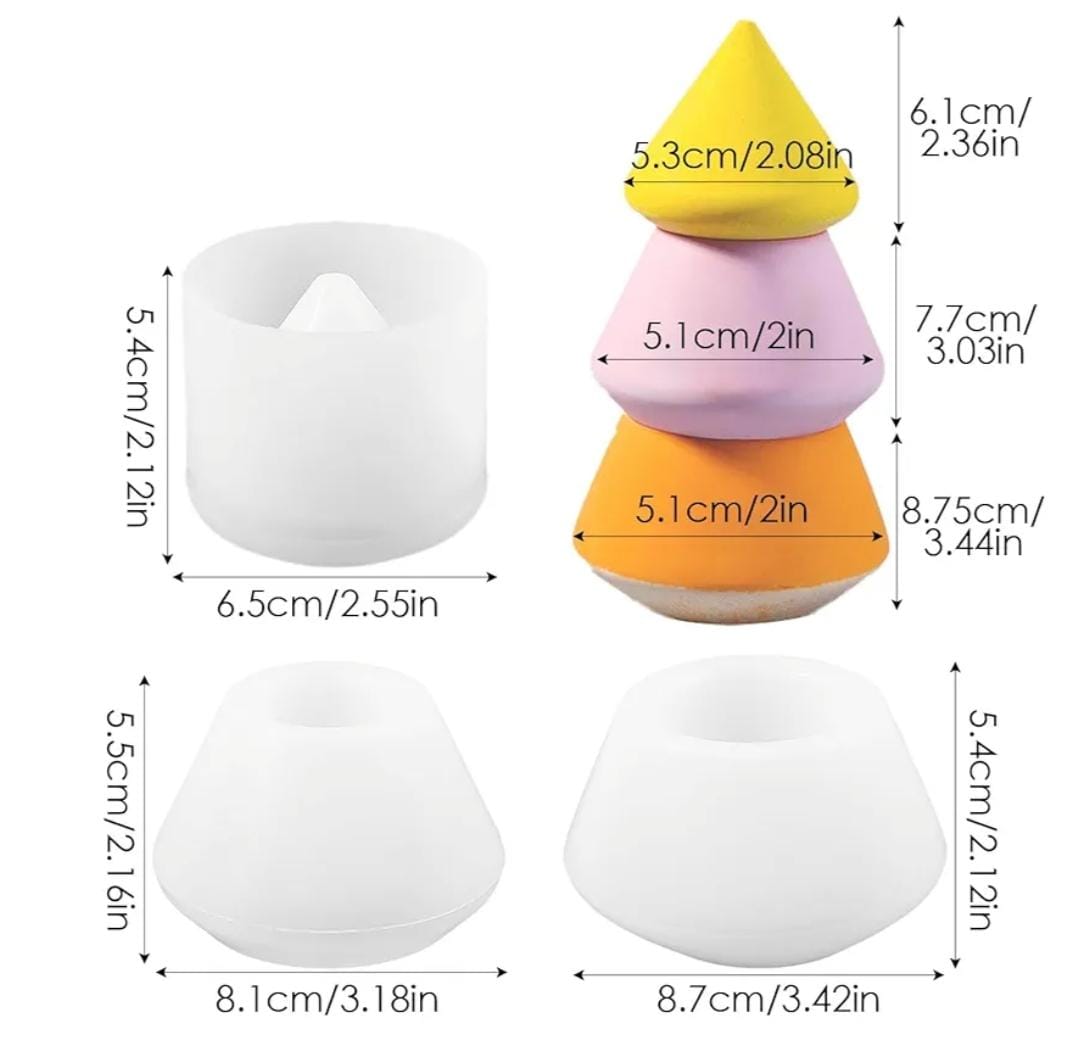 Lyba Moulds Christmas Tree Split Candle Cup Silicone Mould - Bakeware India