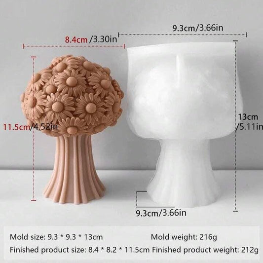 Lyba Moulds Daisy Flower Bouquet Silicone Candle Mould - Bakeware India