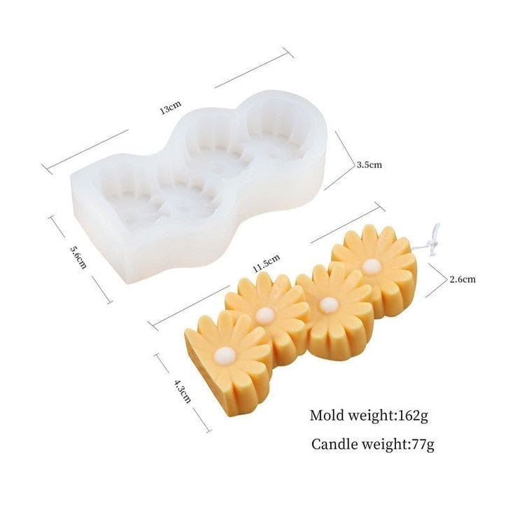 Lyba moulds Daisy Flower pillar candle silicone mould - Bakeware India