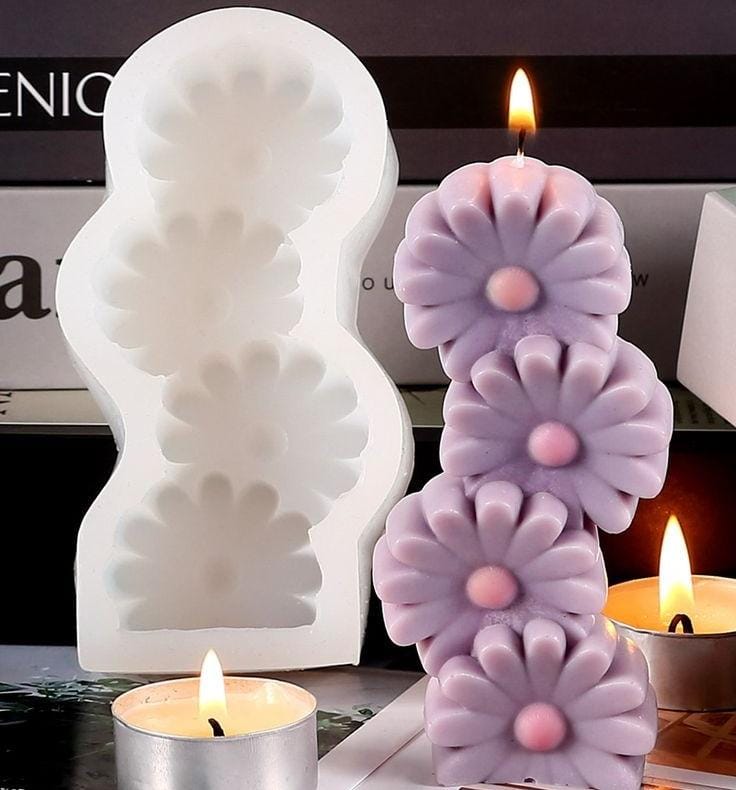 Lyba moulds Daisy Flower pillar candle silicone mould - Bakeware India