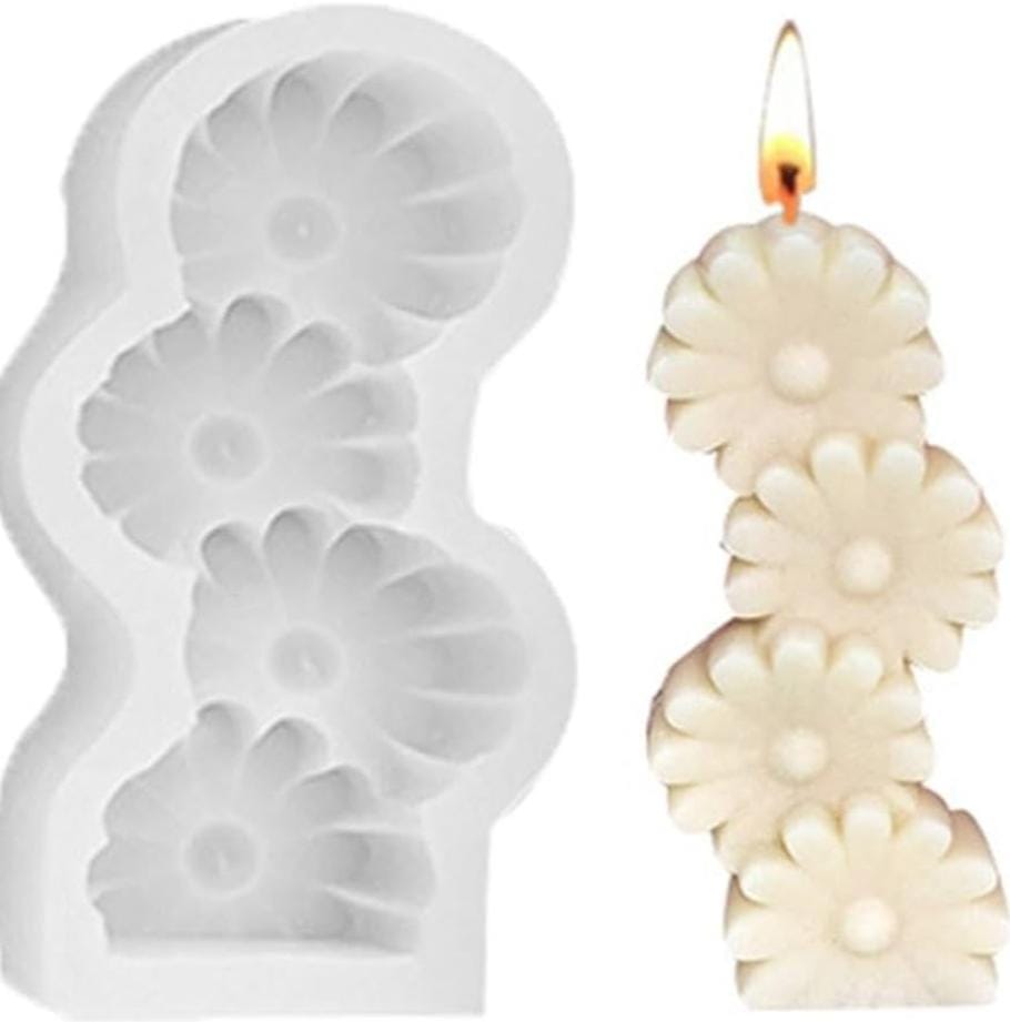 Lyba moulds Daisy Flower pillar candle silicone mould - Bakeware India