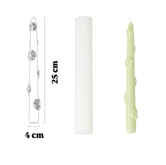 Lyba moulds Daisy Flower Taper Silicone Mould for Candle Chocolate - Bakeware India