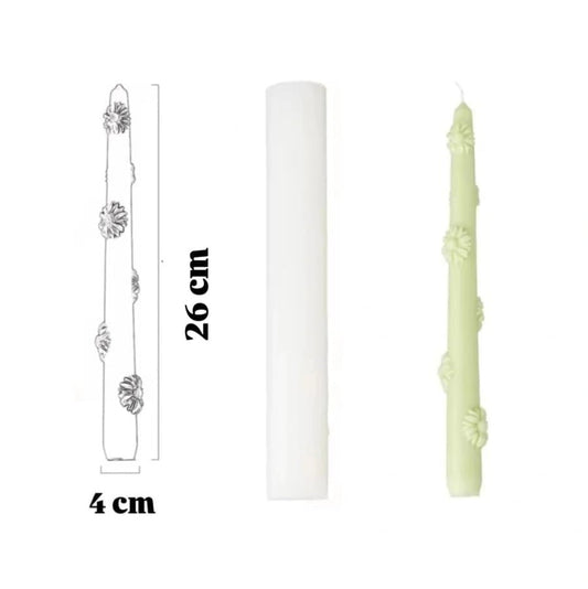 Lyba moulds Daisy Flower Taper Silicone Mould for Candle Chocolate - Bakeware India