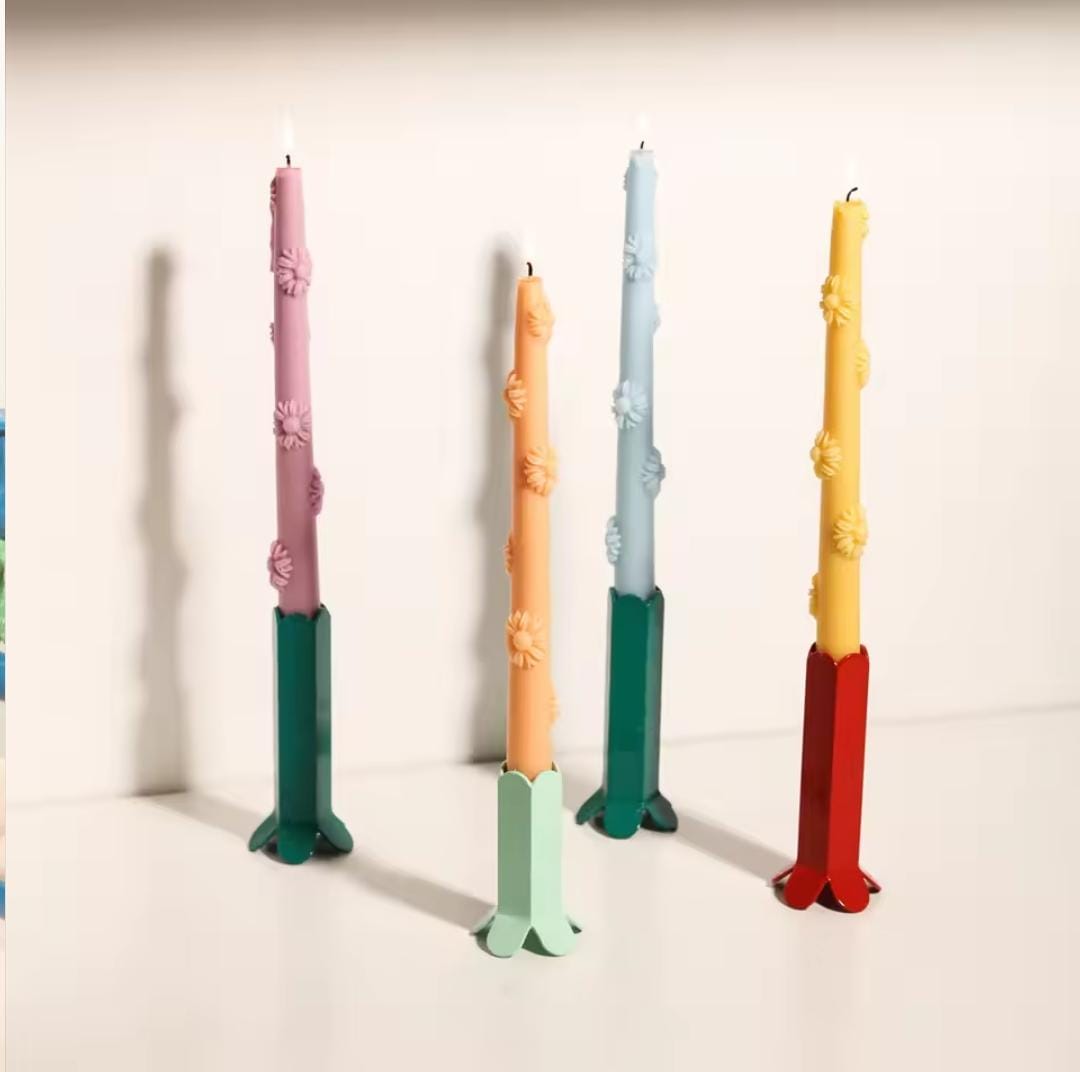 Lyba moulds Daisy Flower Taper Silicone Mould for Candle Chocolate - Bakeware India