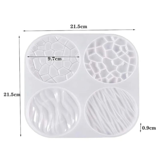 Lyba Moulds Designer Coaster Resin Silicone Mould 4 Cavity - Bakeware India