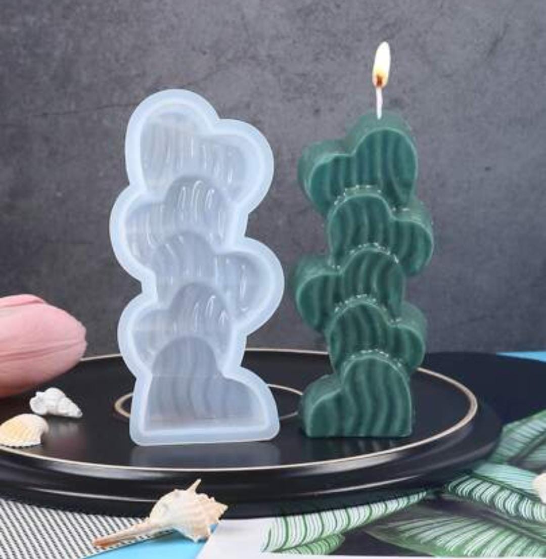 Lyba moulds Designer Heart pillar candle silicone mould - Bakeware India