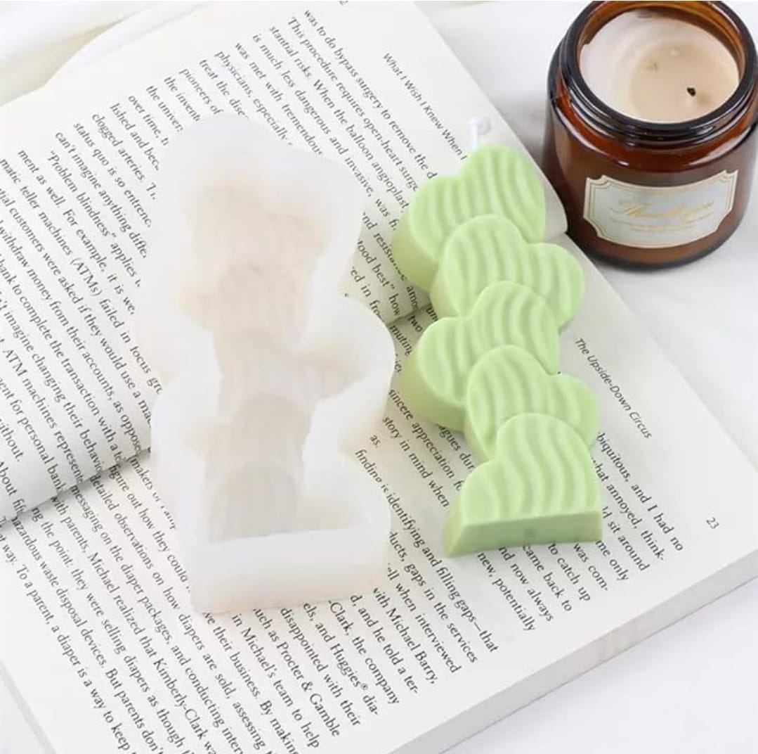 Lyba moulds Designer Heart pillar candle silicone mould - Bakeware India