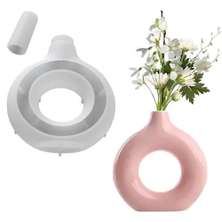 Lyba Moulds Donut Flower Vase Concrete Resin Candle Silicone Mould - Bakeware India
