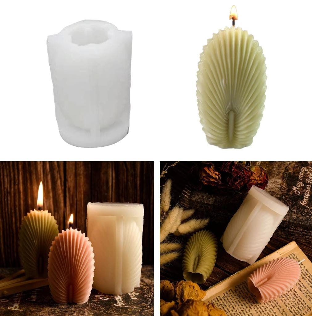 Lyba Moulds Fan Shell Crown Candle Silicone Mould - Bakeware India