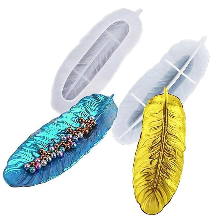 Lyba Moulds Feather Tray Mould Crystal Epoxy Resin Mould - Bakeware India