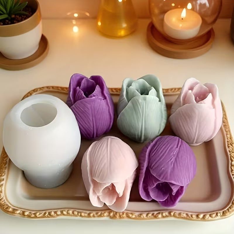 Lyba Moulds Floral Tulip Flower Silicone Mould, 3pcs - Bakeware India