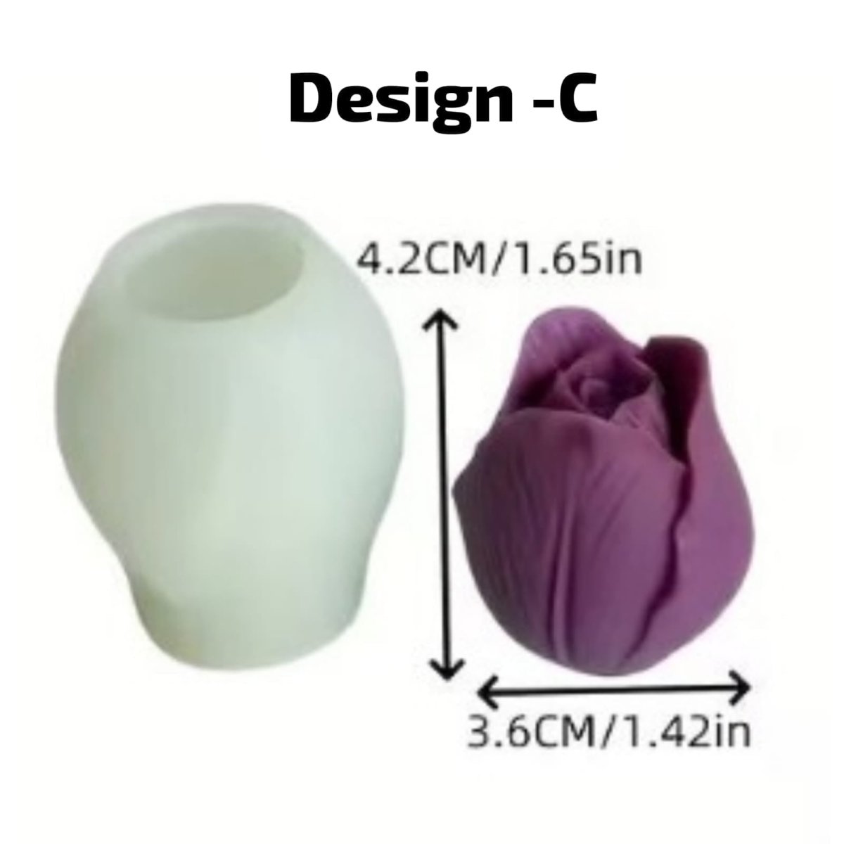 Lyba Moulds Floral Tulip Flower Silicone Mould, 3pcs - Bakeware India