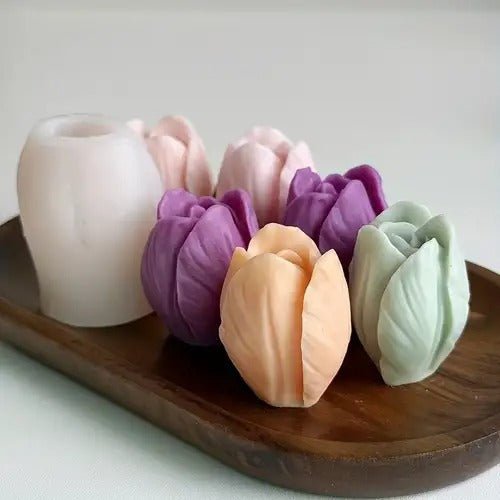 Lyba Moulds Floral Tulip Flower Silicone Mould, 3pcs - Bakeware India