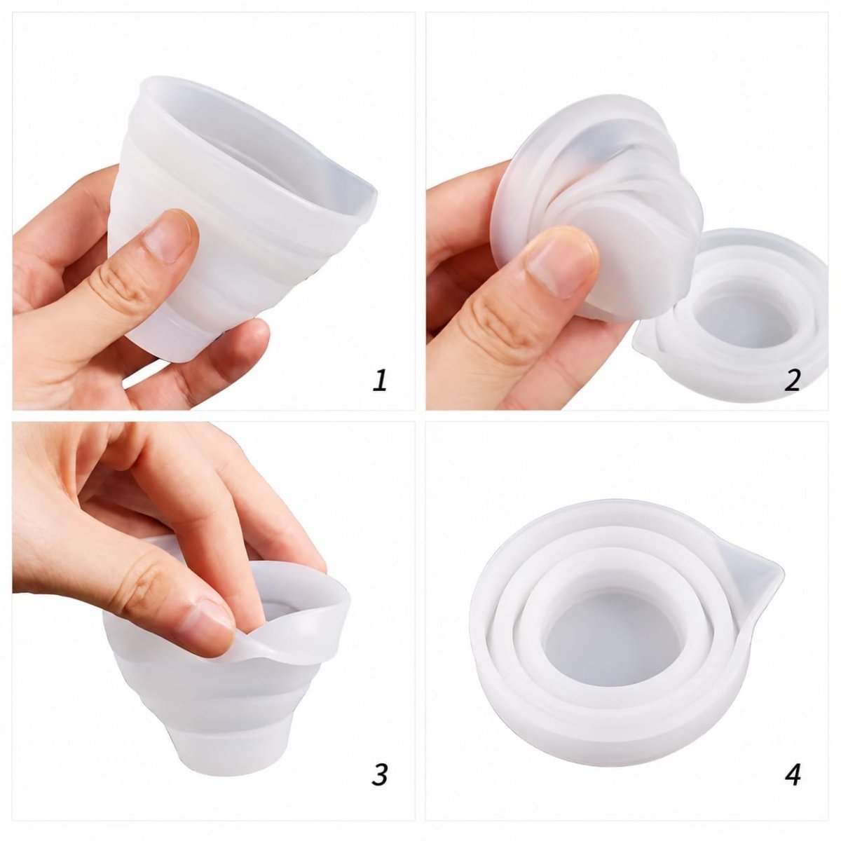 Lyba Moulds Foldable Silicone Pouring Cup Measuring Cup,250ml - Bakeware India