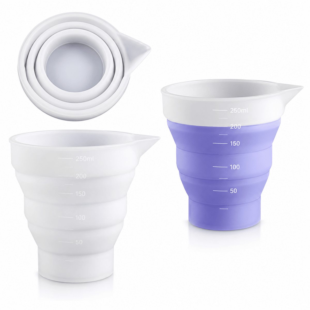Lyba Moulds Foldable Silicone Pouring Cup Measuring Cup,250ml - Bakeware India