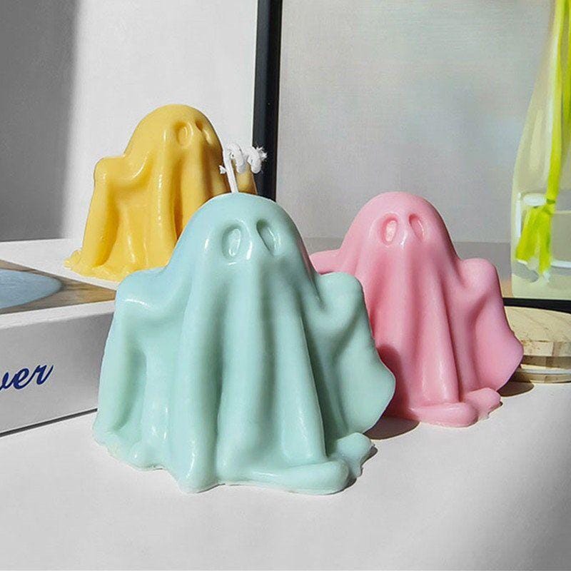 Lyba Moulds Halloween Ghost Candle Chocolate Silicone Mould - Bakeware India