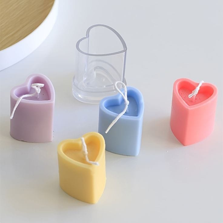 Lyba Moulds Heart Pillar Polycarbonate Candle Mould - Bakeware India