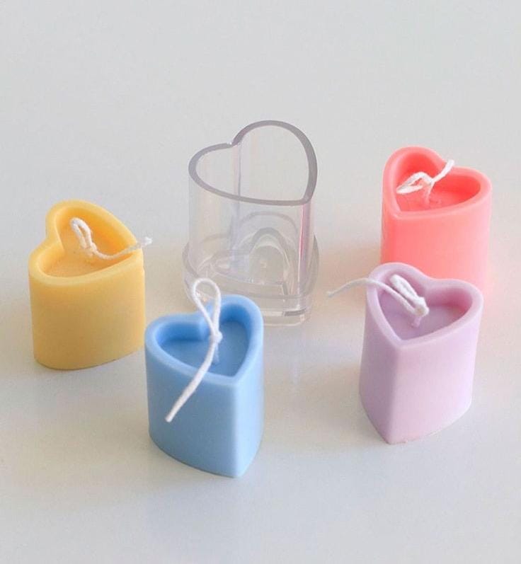 Lyba Moulds Heart Pillar Polycarbonate Candle Mould - Bakeware India