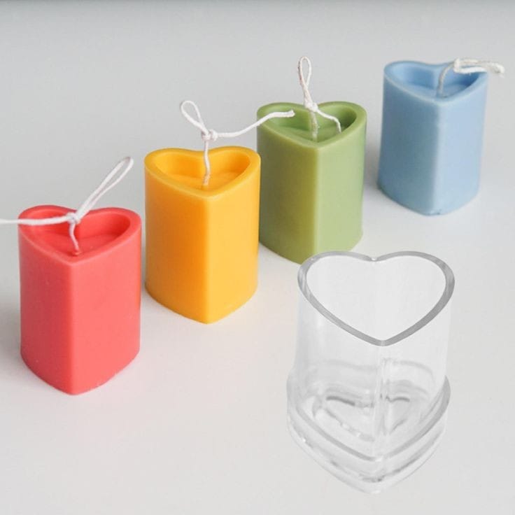 Lyba Moulds Heart Pillar Polycarbonate Candle Mould - Bakeware India