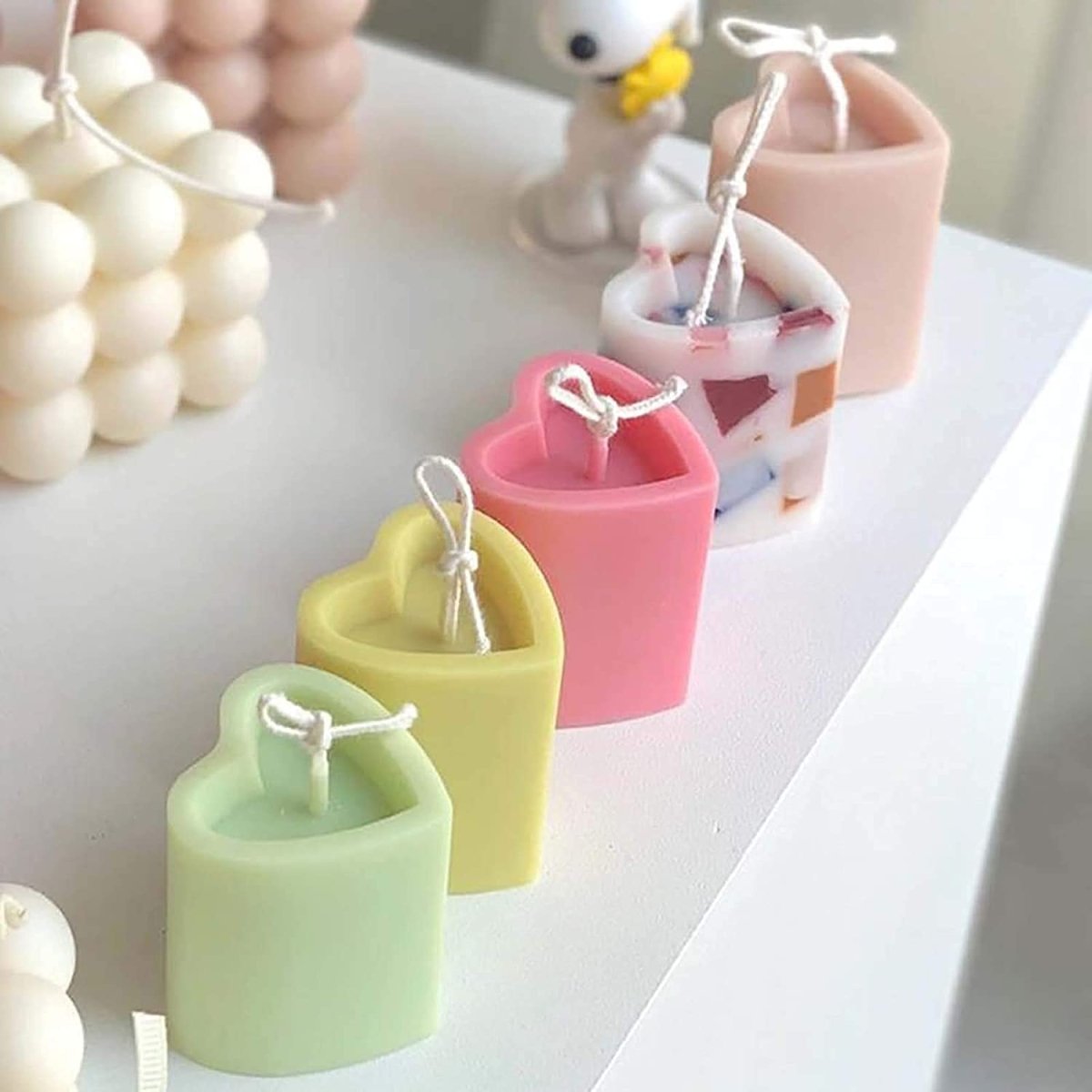 Lyba Moulds Heart Pillar Polycarbonate Candle Mould - Bakeware India