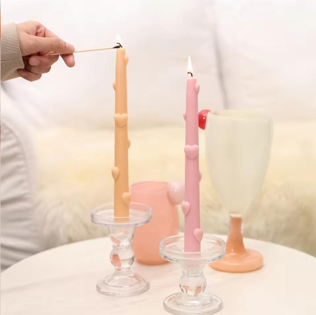 Lyba moulds Heart Taper Silicone Mould for Candle Chocolate - Bakeware India