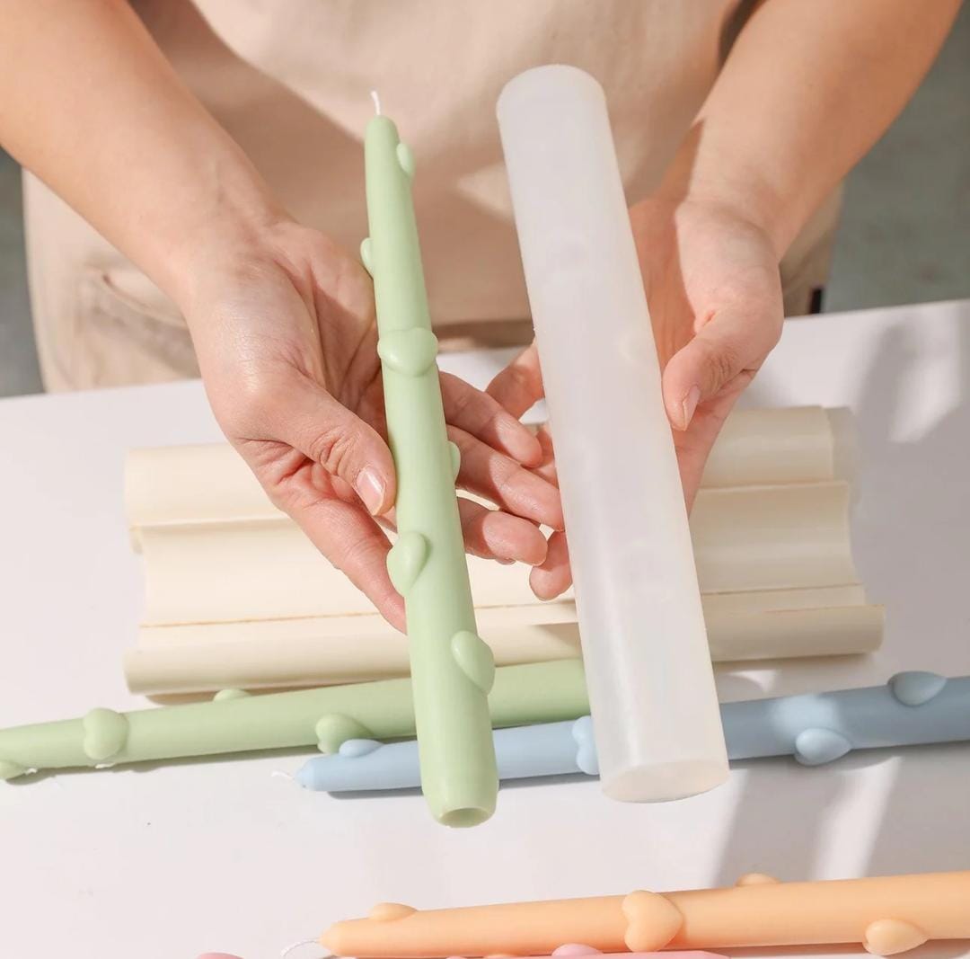 Lyba moulds Heart Taper Silicone Mould for Candle Chocolate - Bakeware India