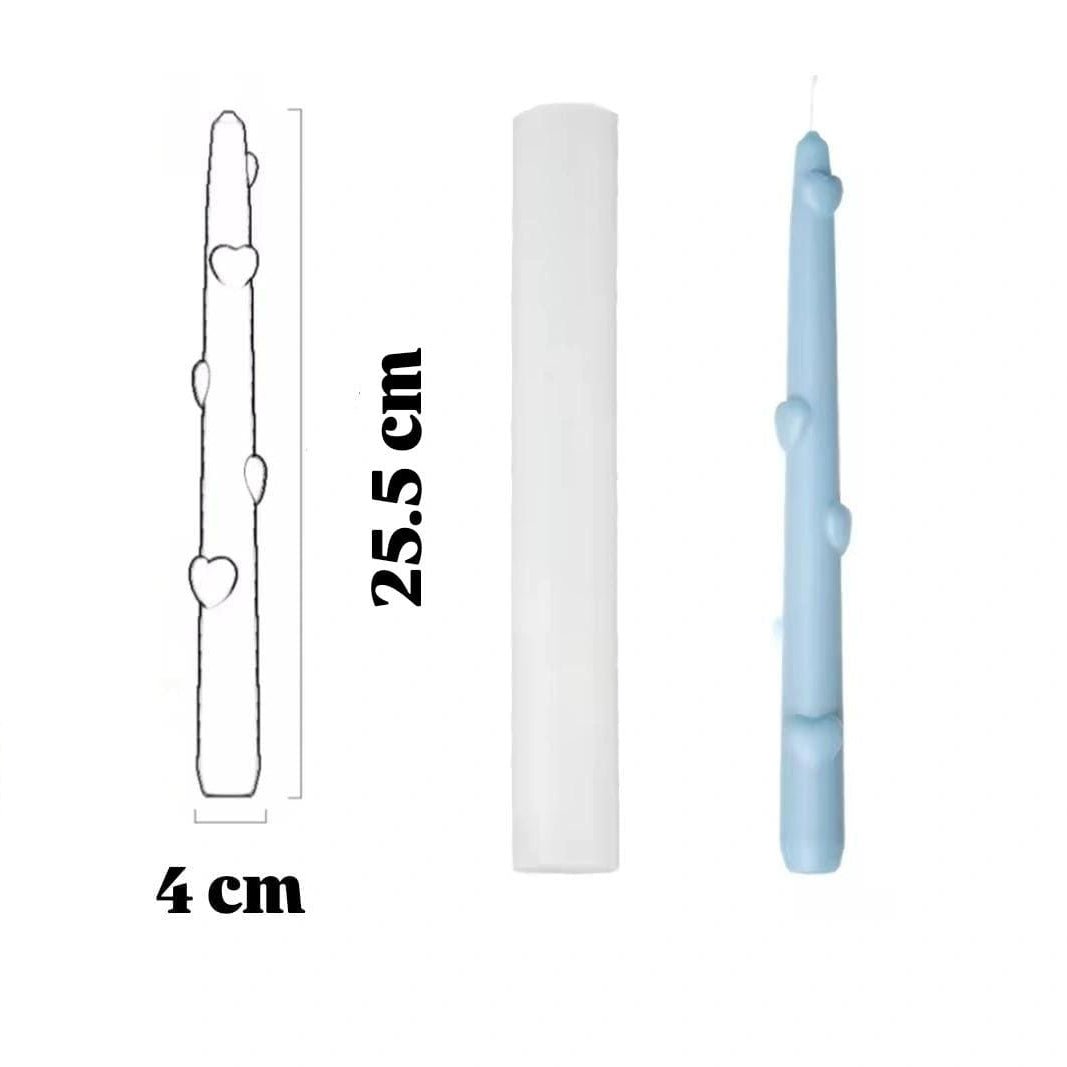 Lyba moulds Heart Taper Silicone Mould for Candle Chocolate - Bakeware India