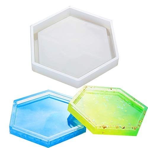 Lyba Moulds Hexagon Tray Coaster Epoxy Resin Silicone Mould - Bakeware India