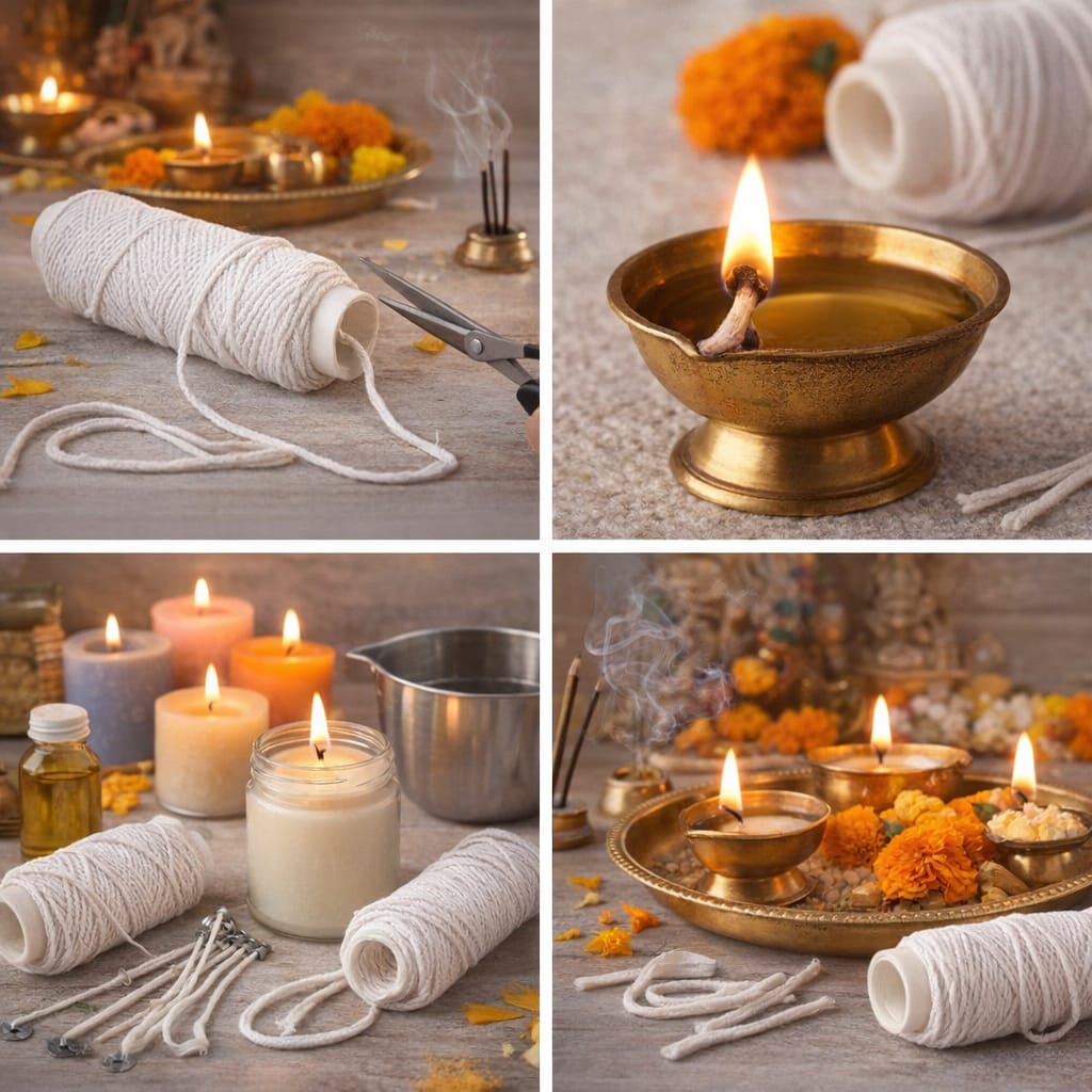 Lyba moulds Imported Noncoated Cotton Wick Roll ,180meter - Bakeware India