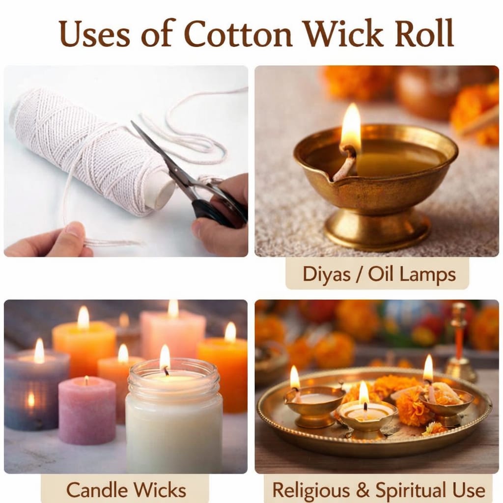 Lyba moulds Imported Noncoated Cotton Wick Roll ,180meter - Bakeware India