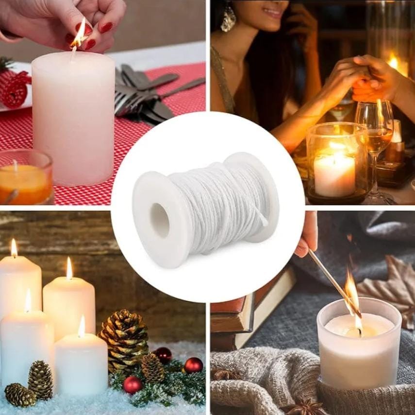 Lyba moulds Imported Noncoated Cotton Wick Roll ,61meter - Bakeware India