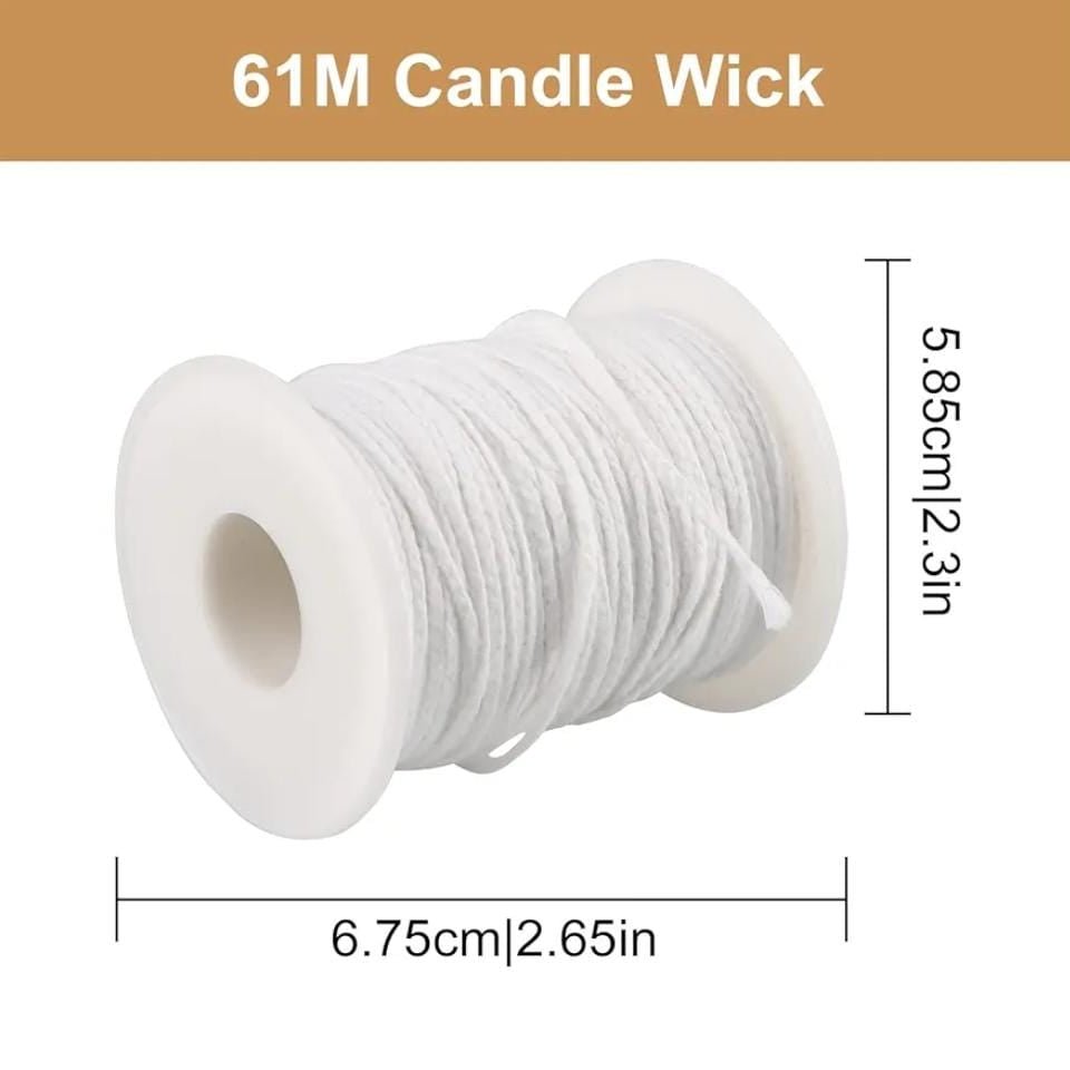 Lyba moulds Imported Noncoated Cotton Wick Roll ,61meter - Bakeware India