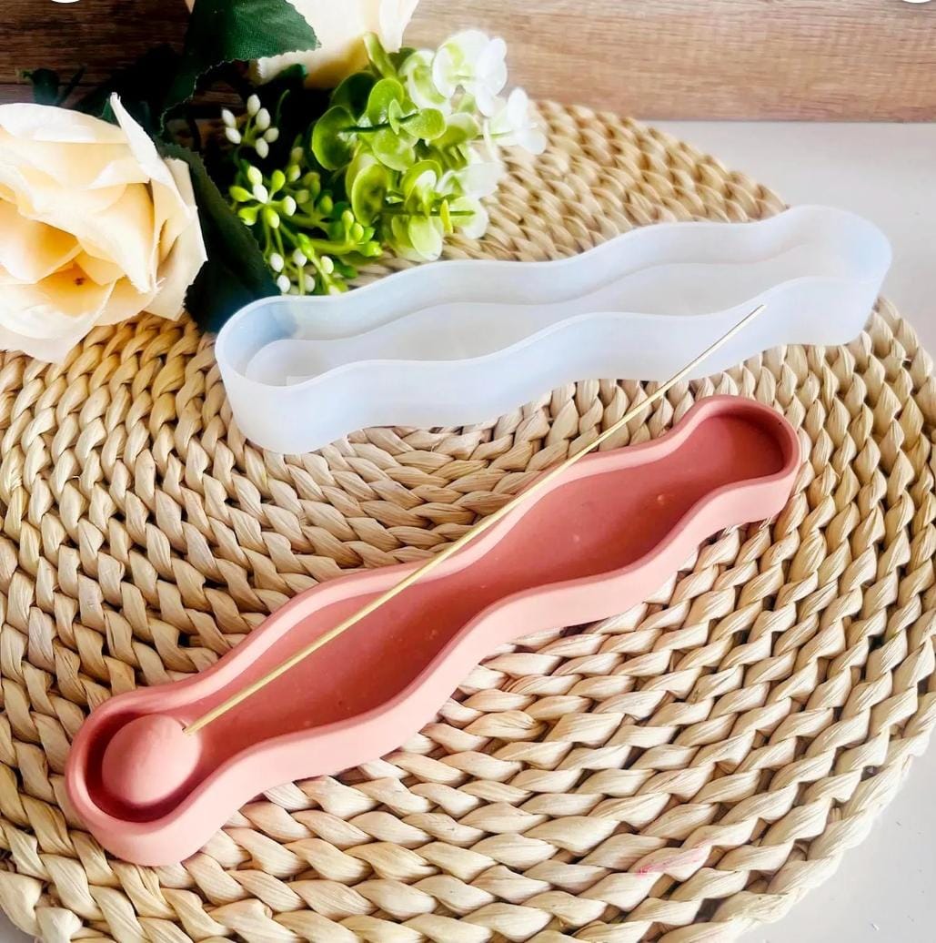 Lyba moulds Incense Holder Resin Concrete Silicone Mould - Bakeware India