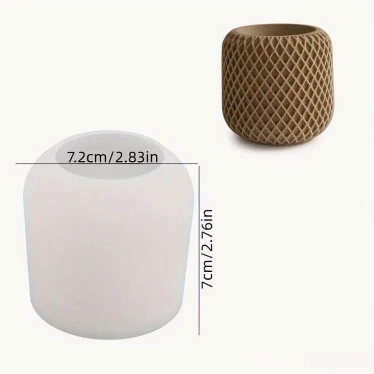 Lyba Moulds Irregular Mesh Pot Jar Candle Resin Silicone Mould - Bakeware India