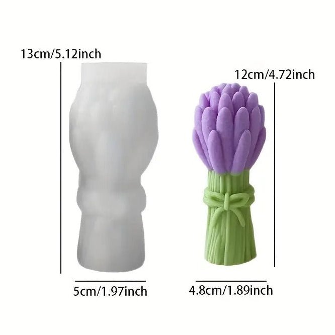 Lyba Moulds Lavender Flower Bouquet Candle Silicone Mould - Bakeware India