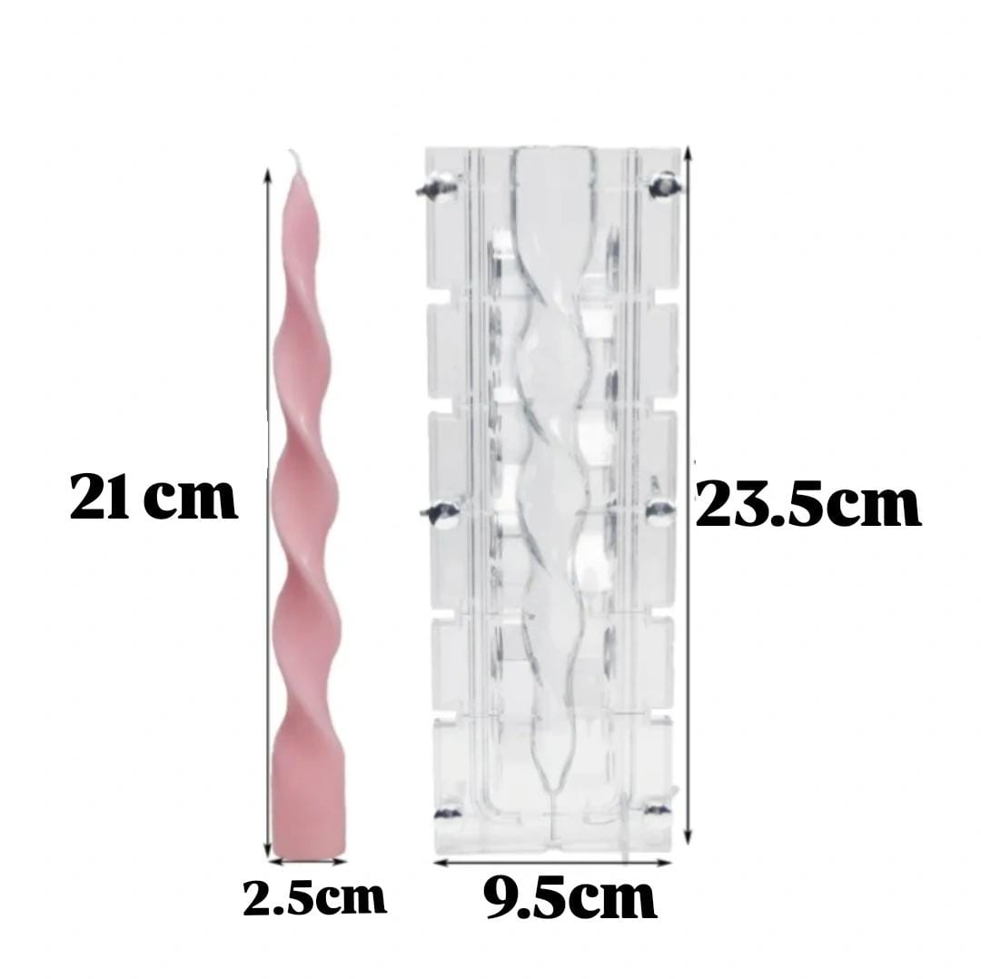 Lyba moulds Long Spiral Taper Polycarbonate Candle Mould - Bakeware India