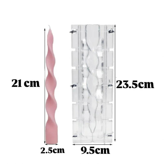 Lyba moulds Long Spiral Taper Polycarbonate Candle Mould - Bakeware India