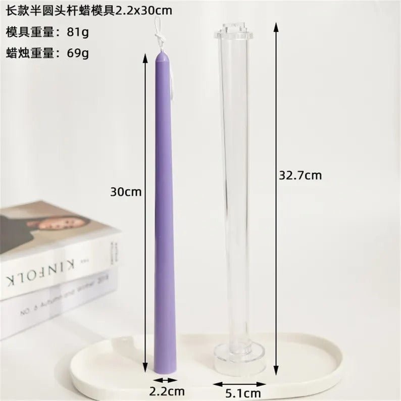 Lyba Moulds Long Tapered Sleek Pillar Polycarbonate Candle Mould - Bakeware India