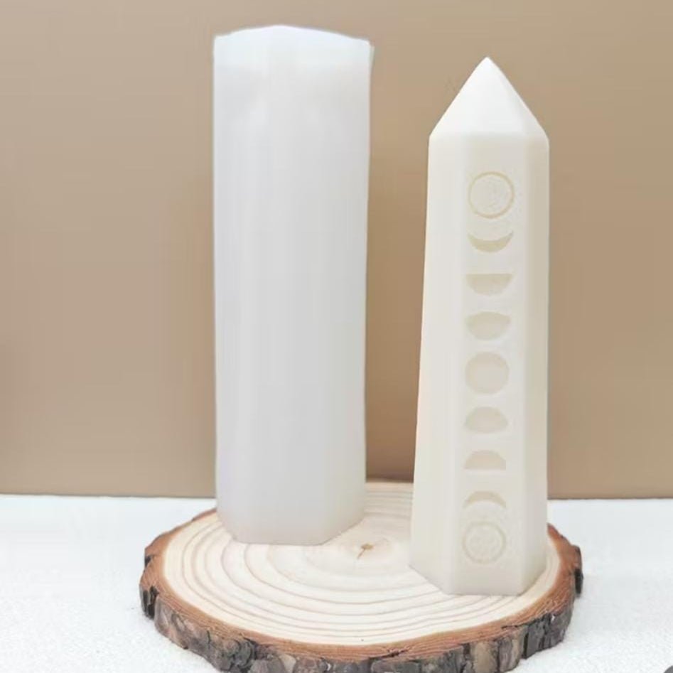 Lyba Moulds Moon Phases Pyramid Candle Pillar Silicone Mould - Bakeware India